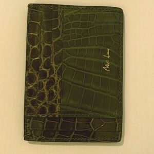 Green alligator card holder! Genuine alligator!